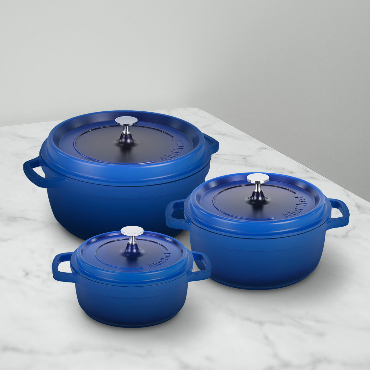 AluChef Round Miniature Casserole 11 cm - Grey