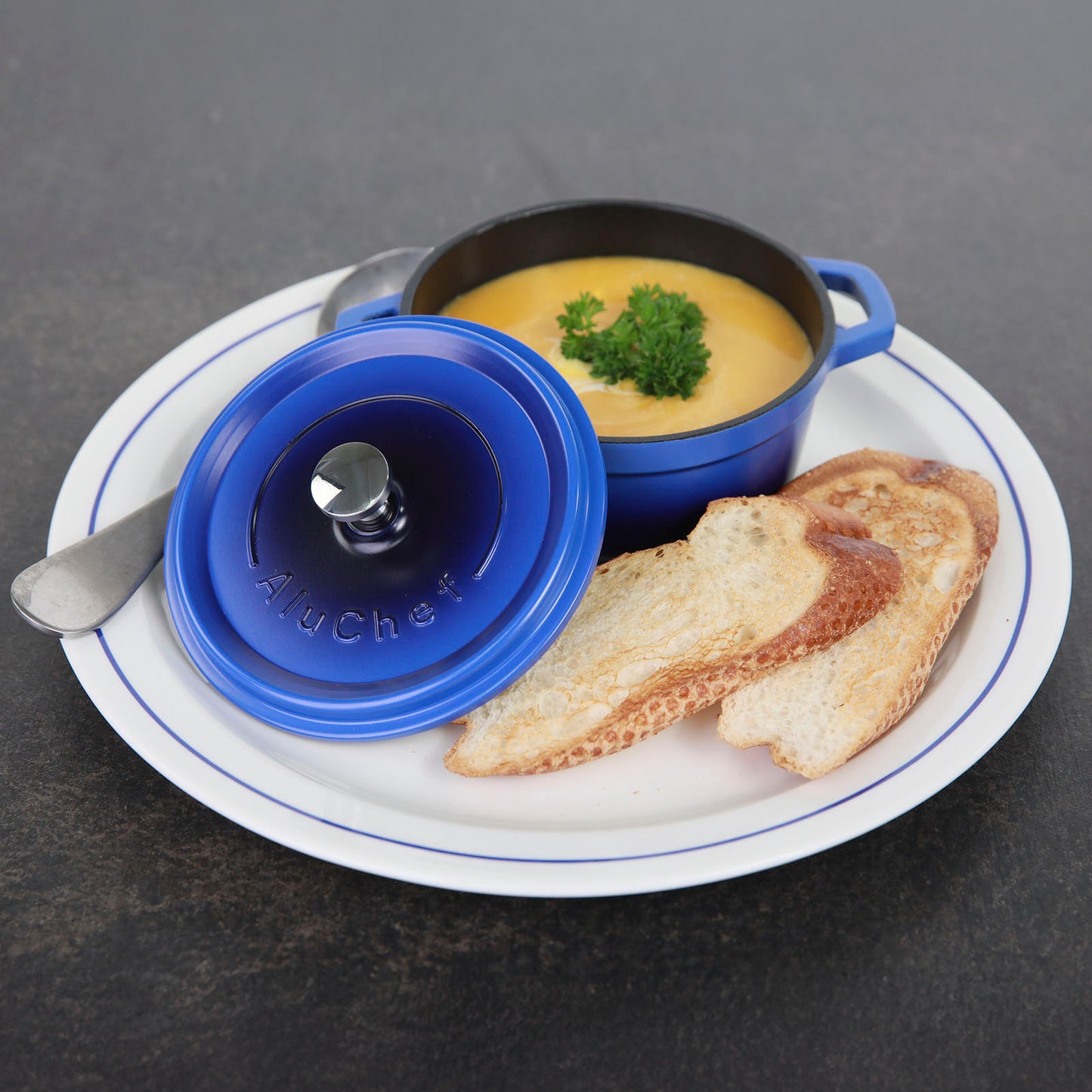 AluChef Round Miniature Casserole 11 cm - Grey