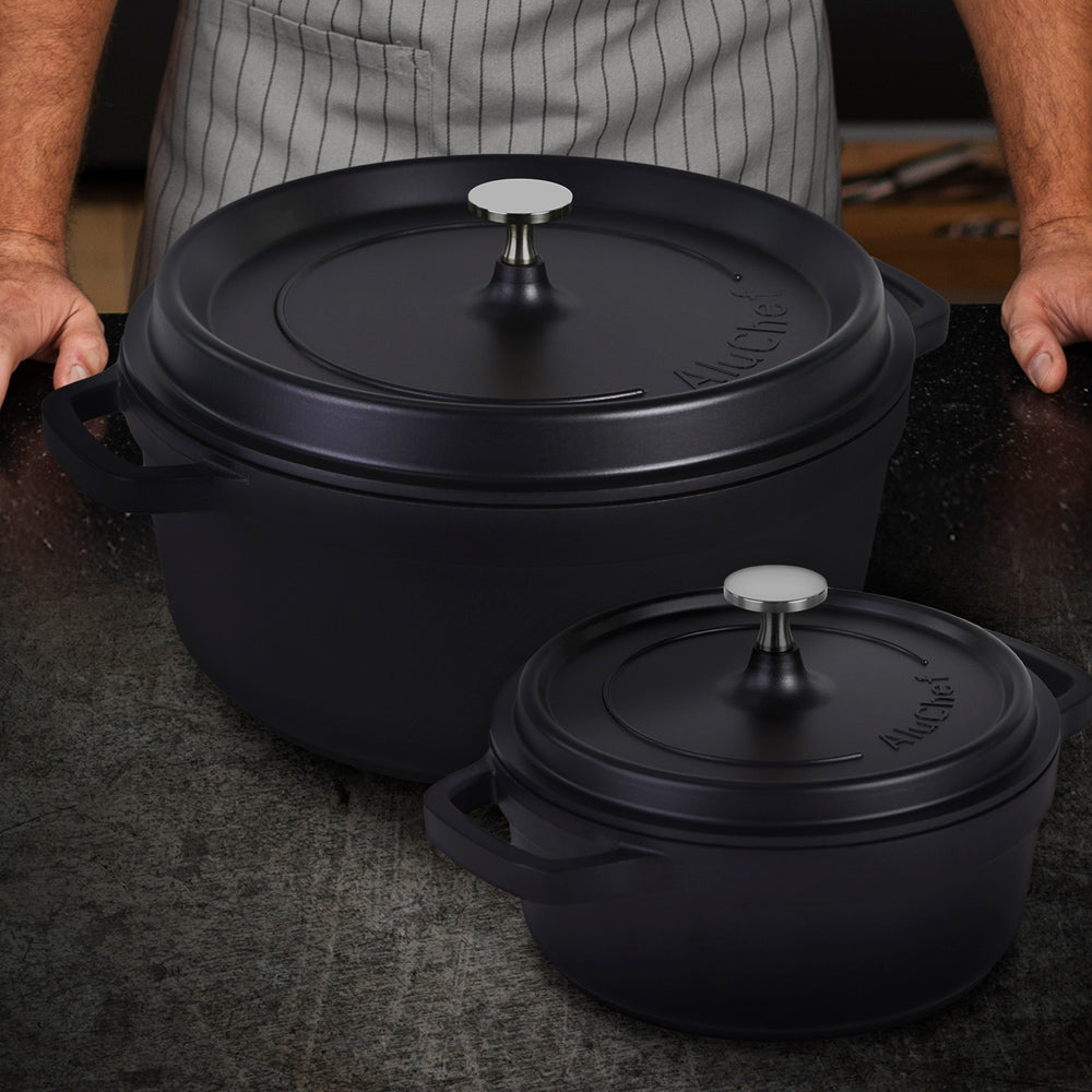 AluChef Round Casserole 20 cm - Grey