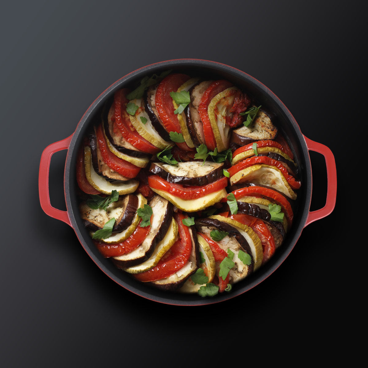 AluChef Shallow Round Casserole 32 cm - Red