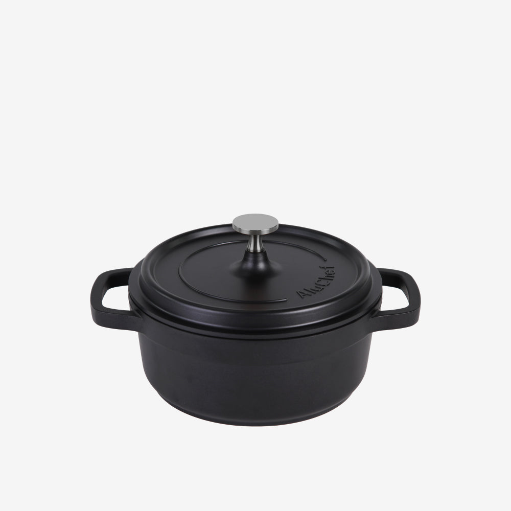 AluChef Round Casserole 20 cm - Black