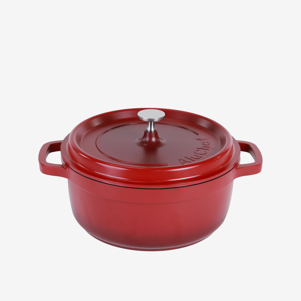 AluChef Round Casserole 24 cm - Red