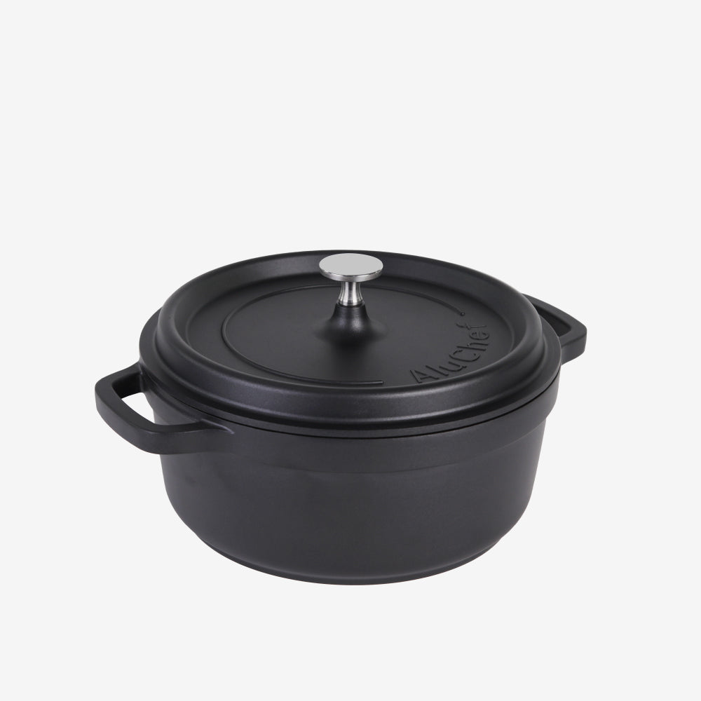 AluChef Round Casserole 24 cm - Black