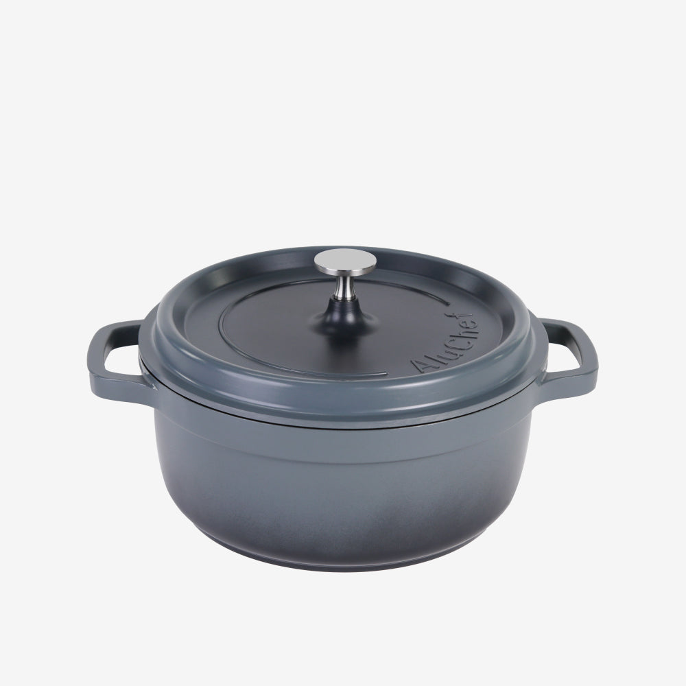 AluChef Round Casserole 24 cm - Grey