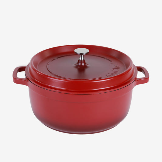 AluChef Round Casserole 28 cm - Red
