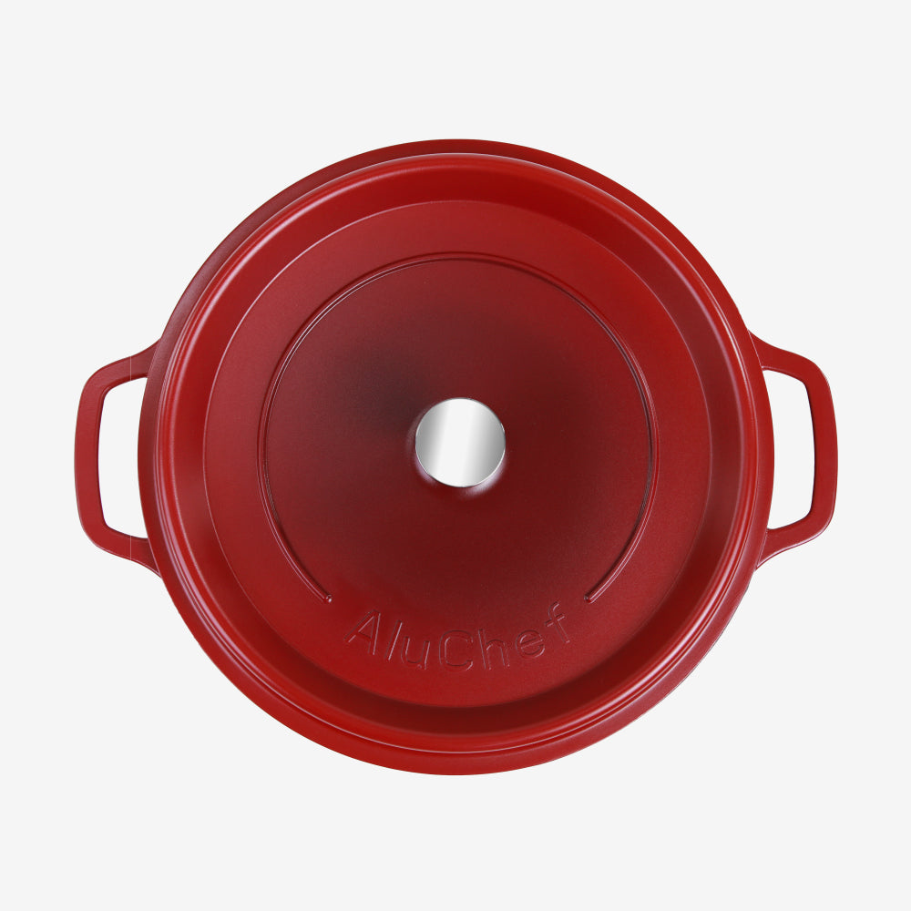 AluChef Round Casserole 28 cm - Red