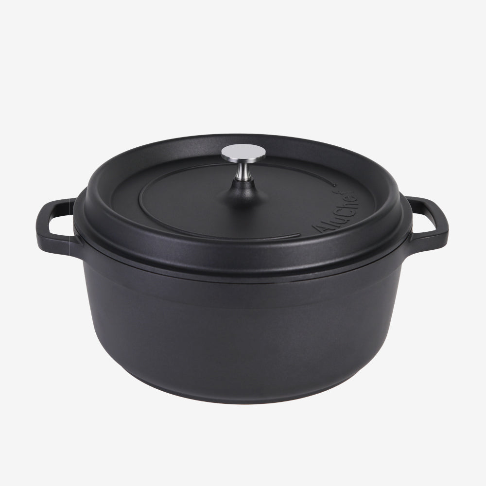 AluChef Round Casserole 28 cm - Black