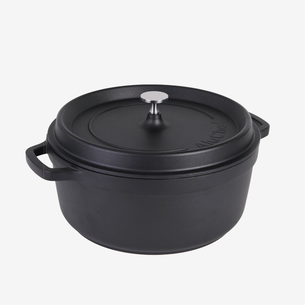 AluChef Round Casserole 28 cm - Black
