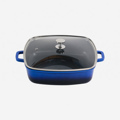 AluChef Shallow Square Casserole 28 cm - Blue