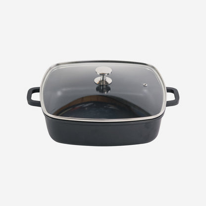 AluChef Shallow Square Casserole 28 cm - Black
