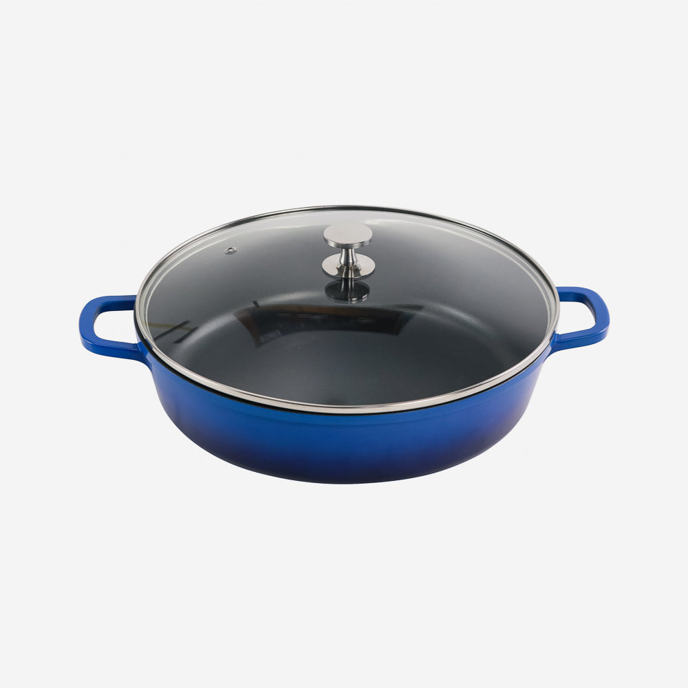 AluChef Shallow Round Casserole 32 cm - Blue