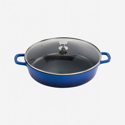 AluChef Shallow Round Casserole 32 cm - Blue