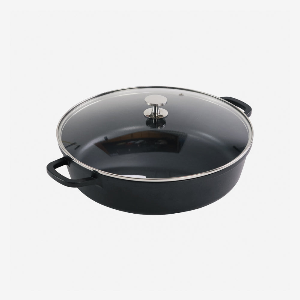 AluChef Shallow Round Casserole 32 cm - Black