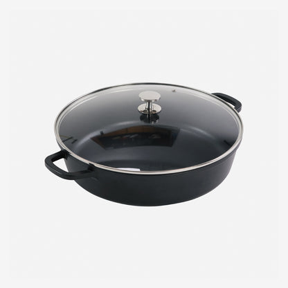 AluChef Shallow Round Casserole 32 cm - Black